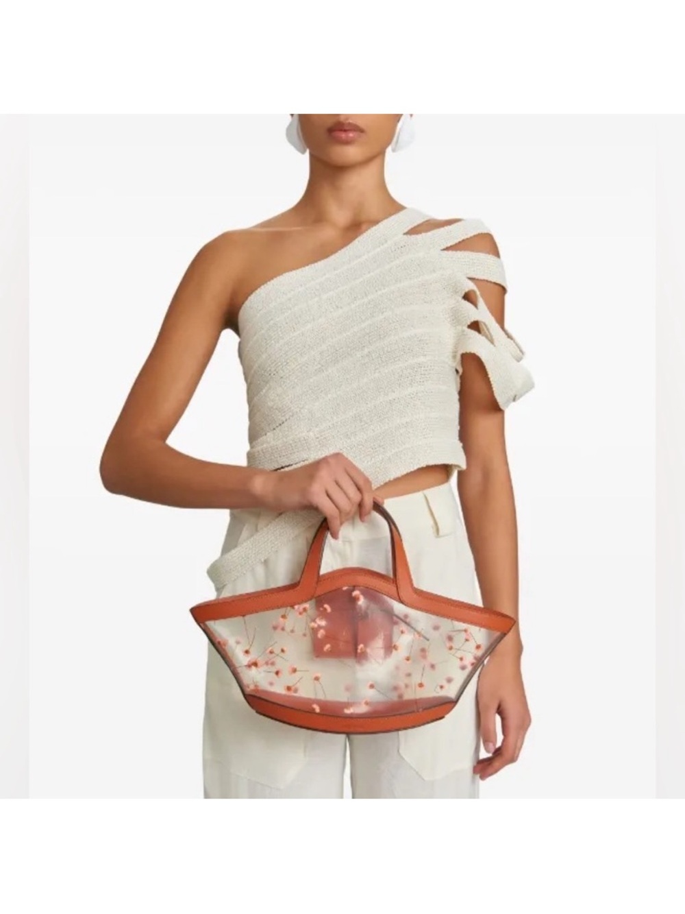 NEW cult gaia Mini Tara Floral Tote with Tan Trim